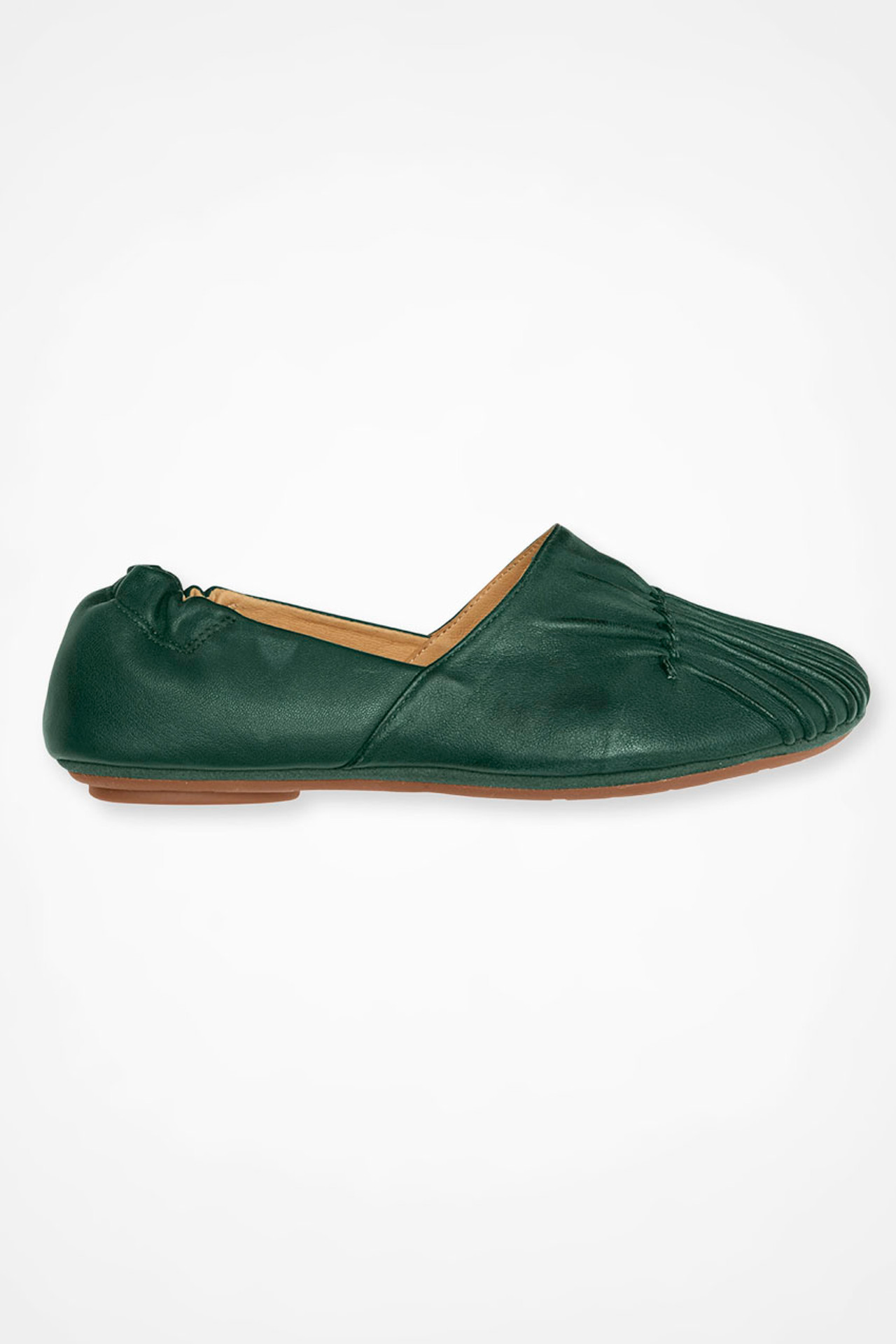 Pintuck Leather Flats
