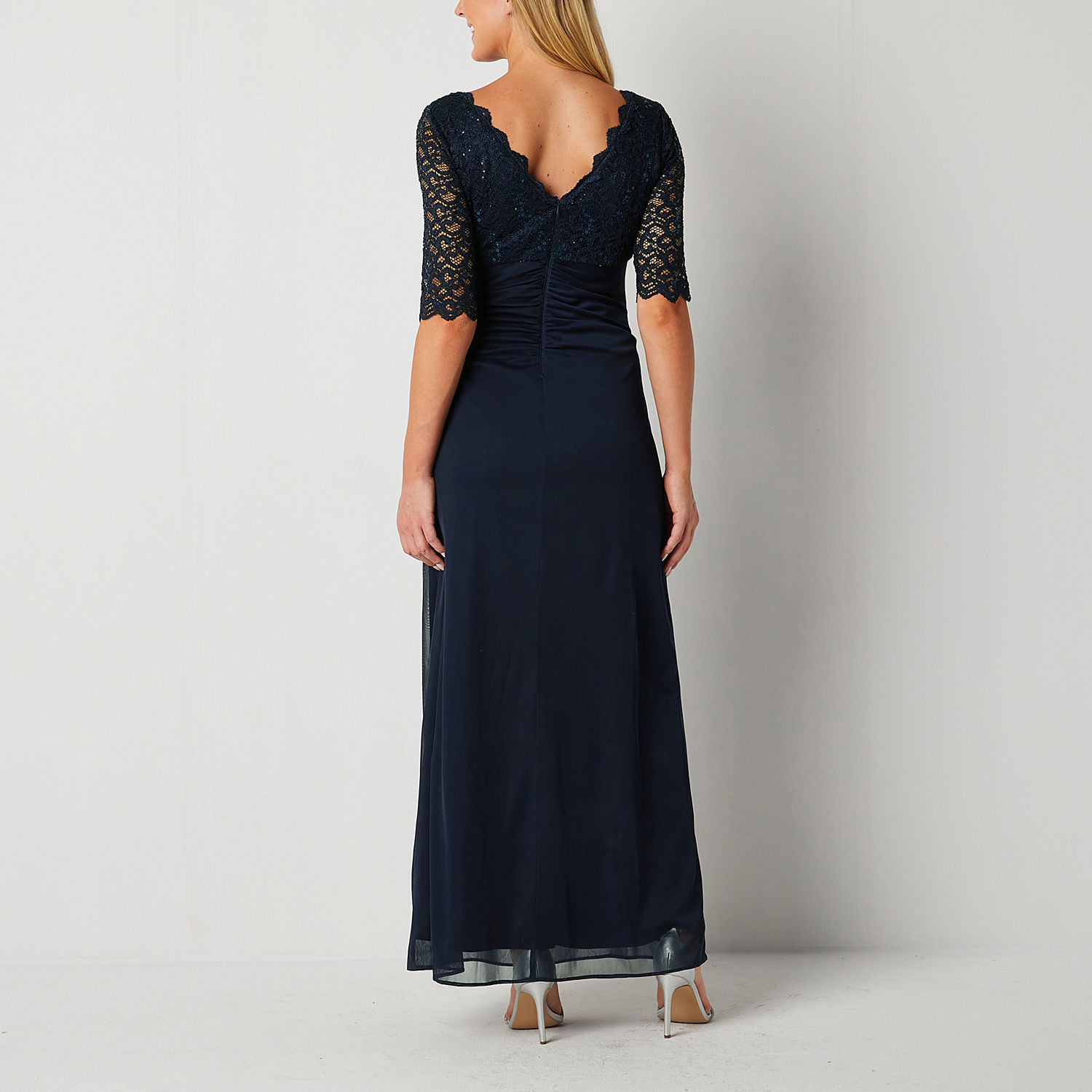 Jessica Howard 3/4 Sleeve Evening Gown