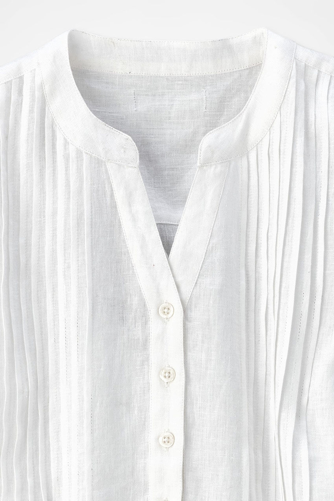 S/S Linen Tuck & Release Blouse