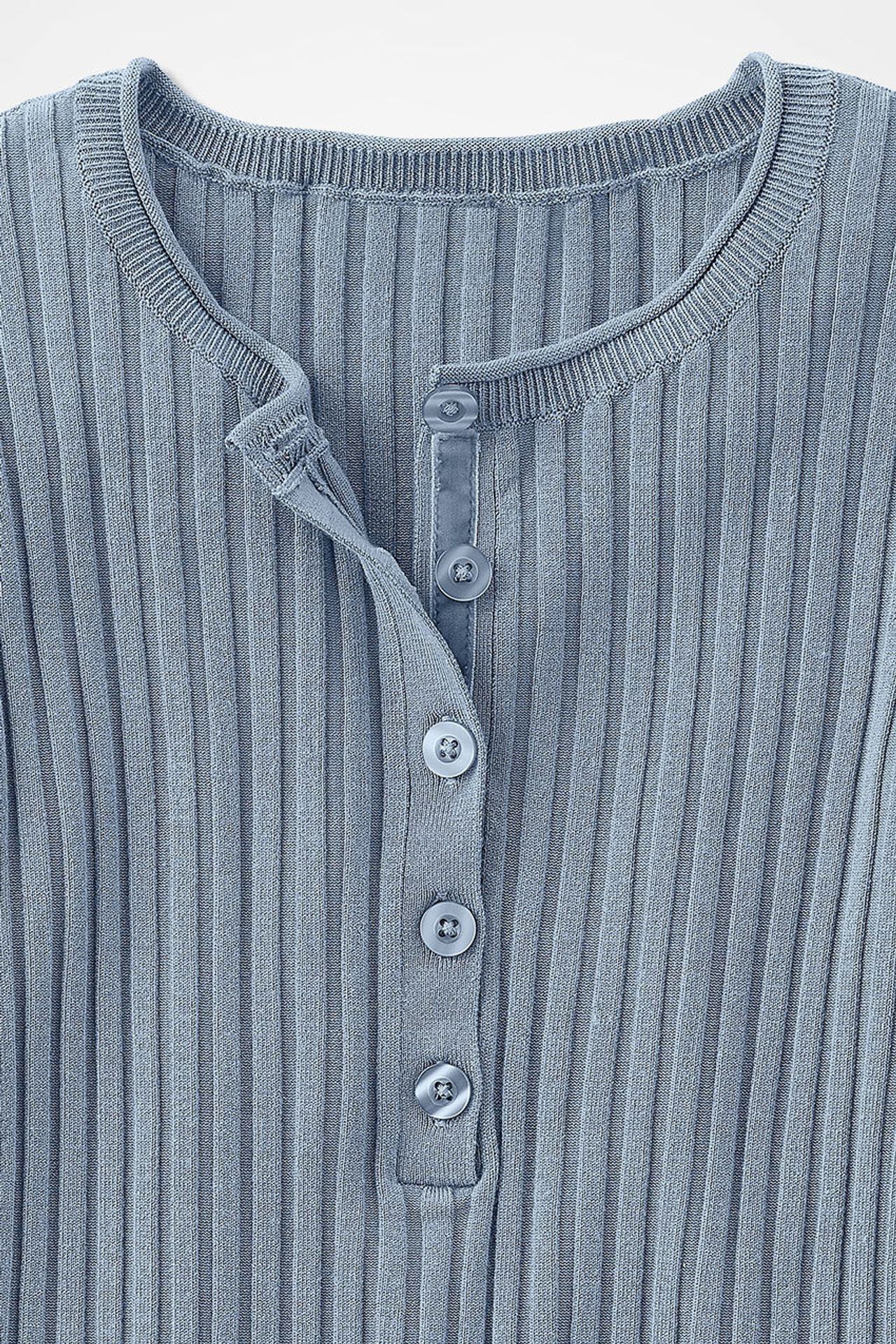 Ribbed Henley Sweater