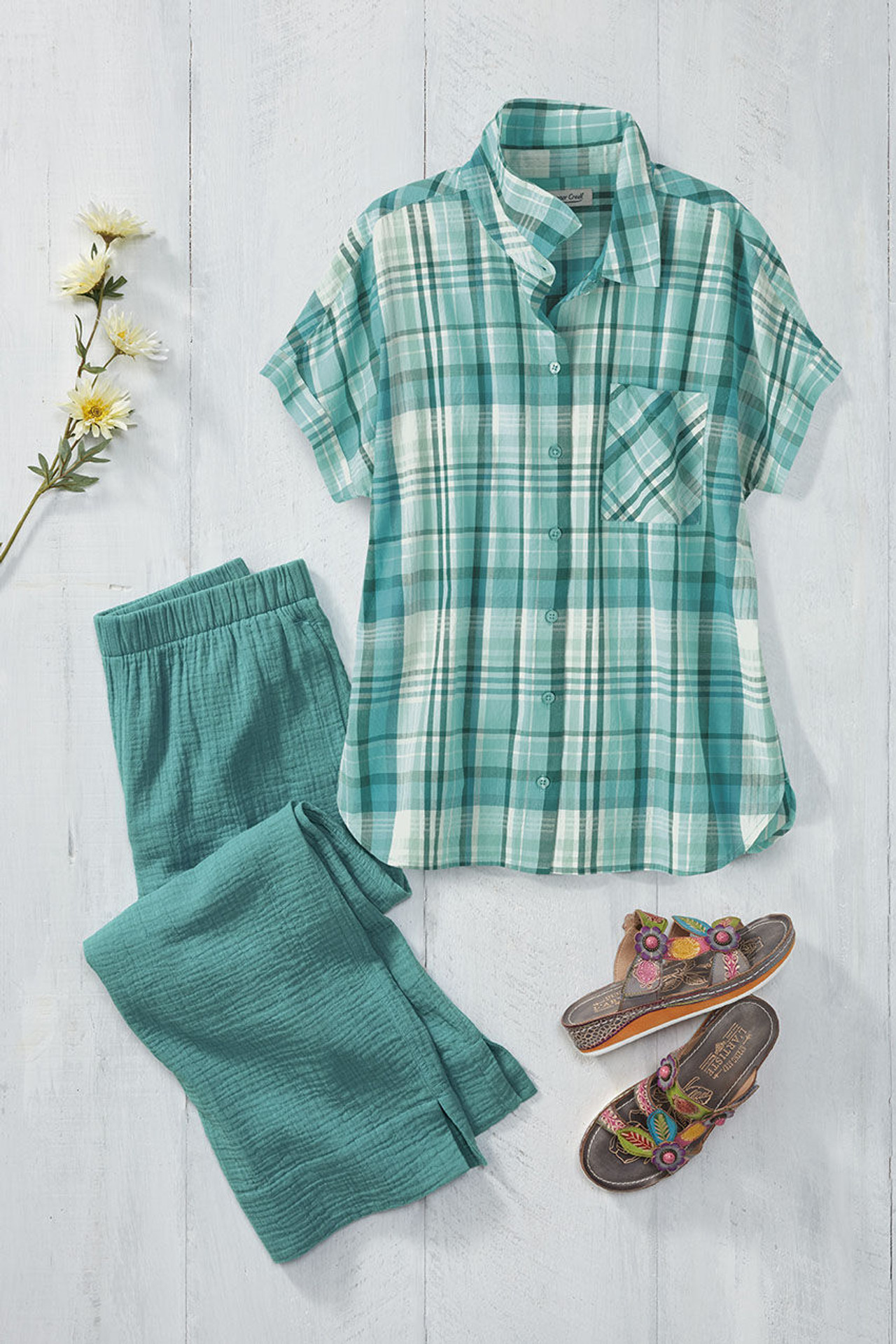 Riverside Madras Plaid Top