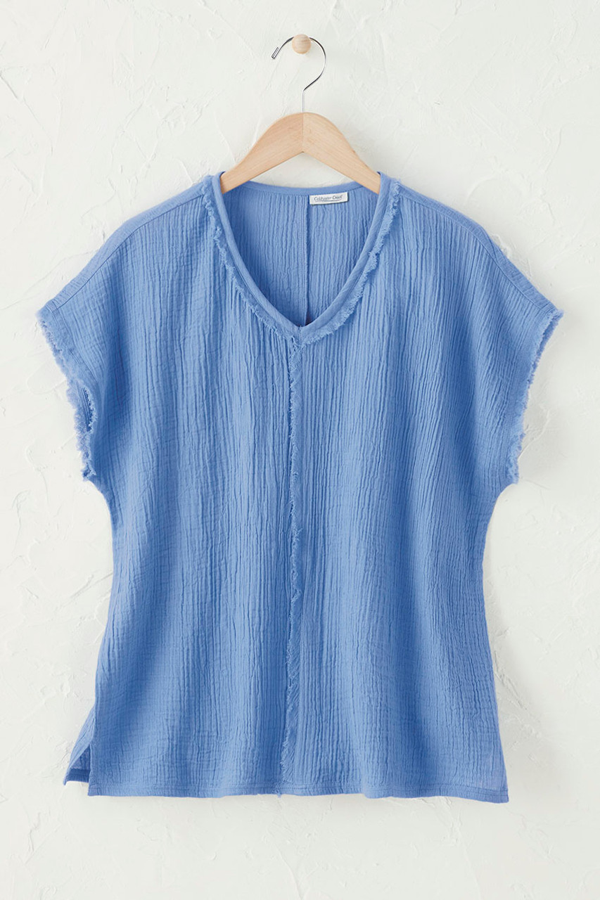 Sonoma Frayed Gauze Top