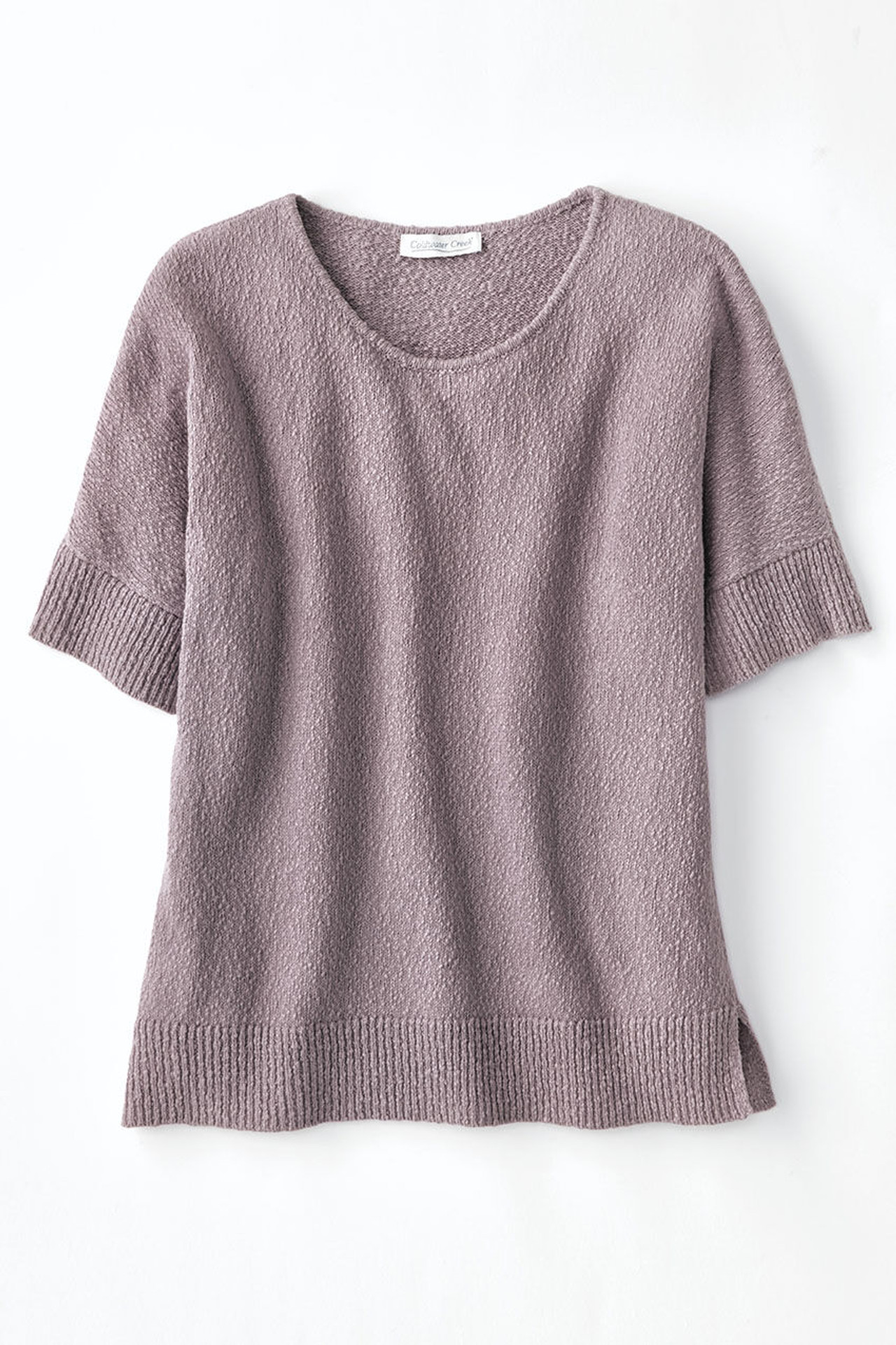 Cotton Slub Scoopneck Sweater
