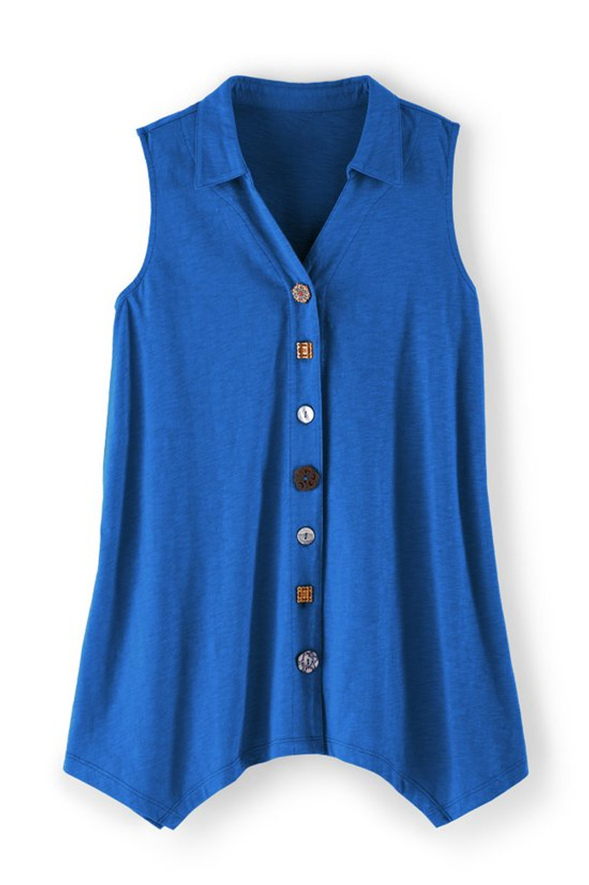 Danielle Button Sleeveless Tunic
