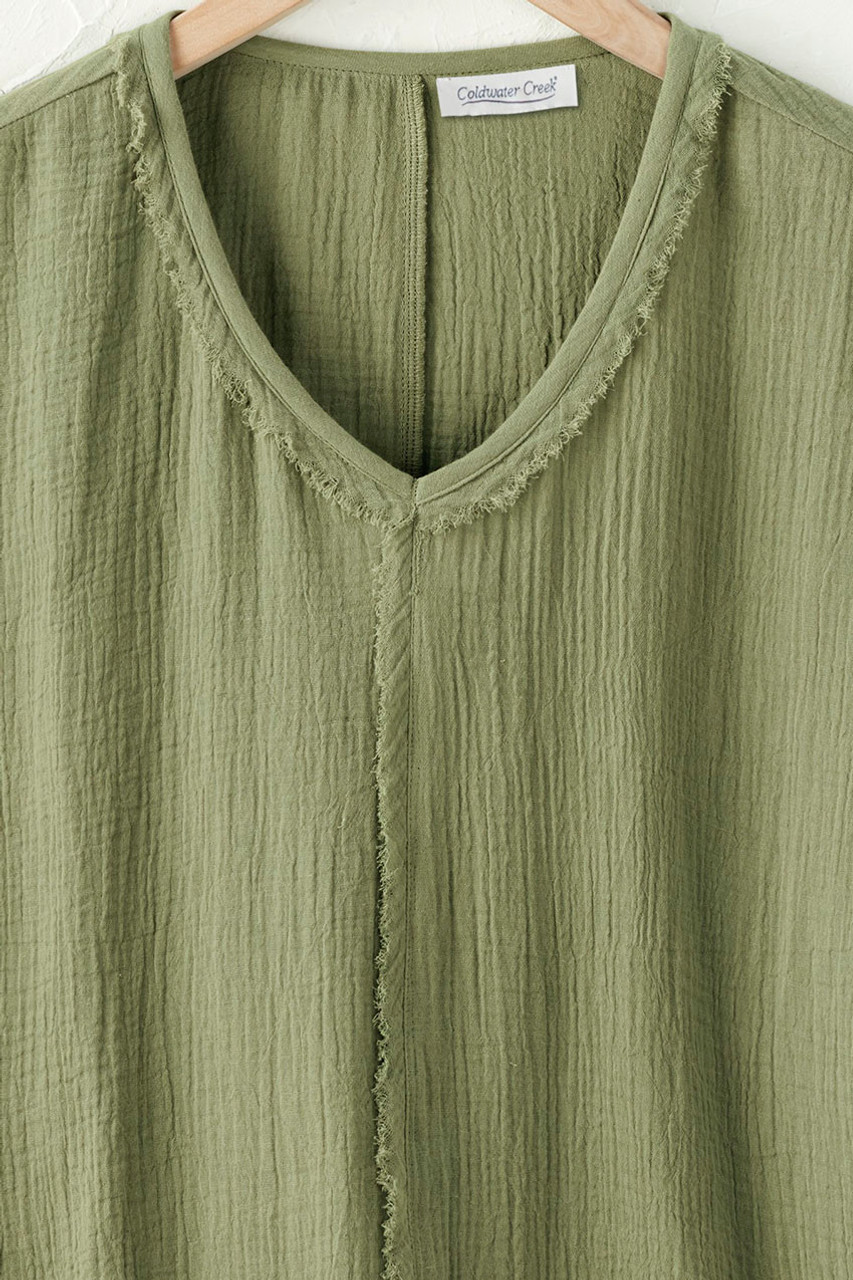 Sonoma Frayed Gauze Top
