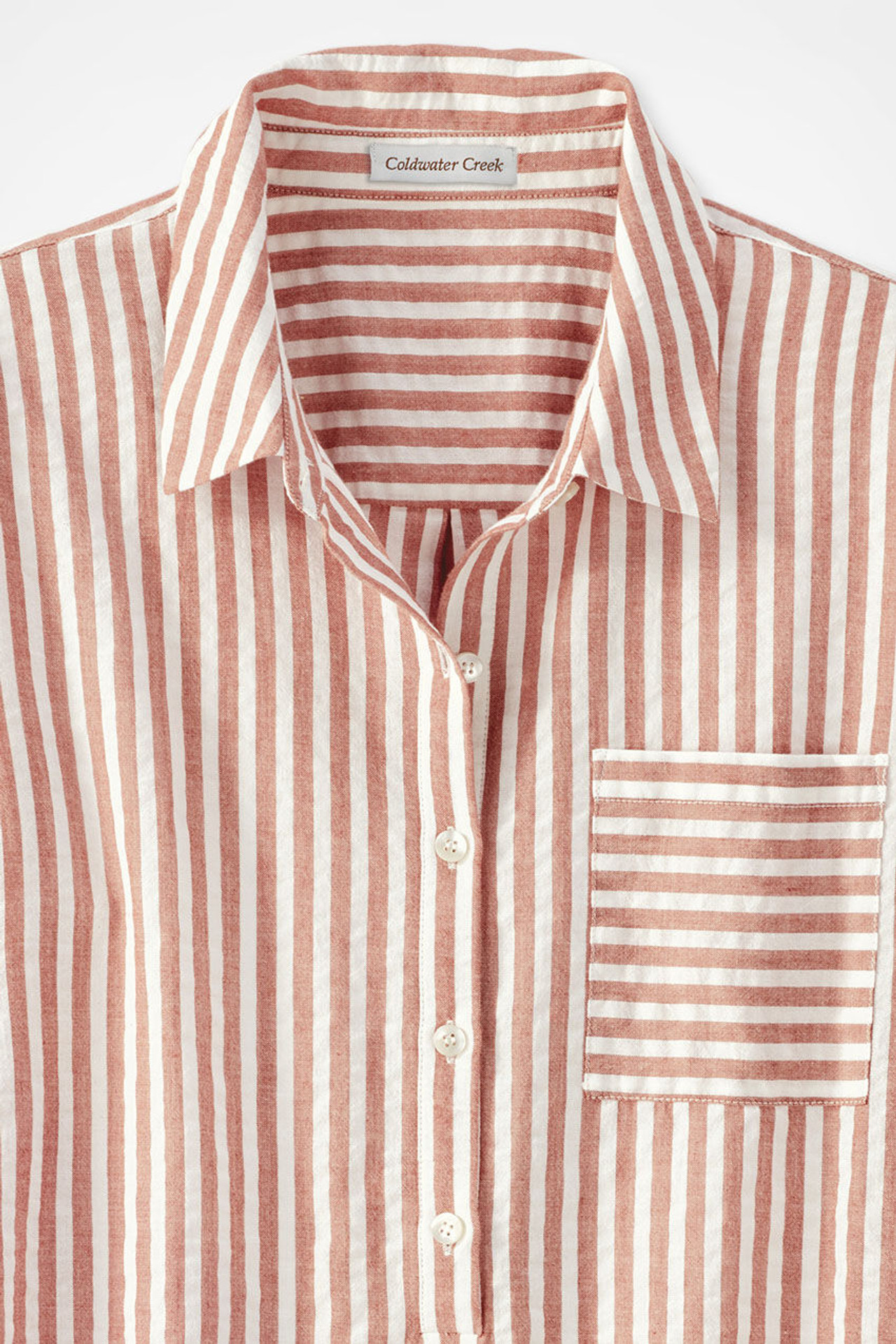 Crinkle Cotton Striped Long-Sleeve Shirt