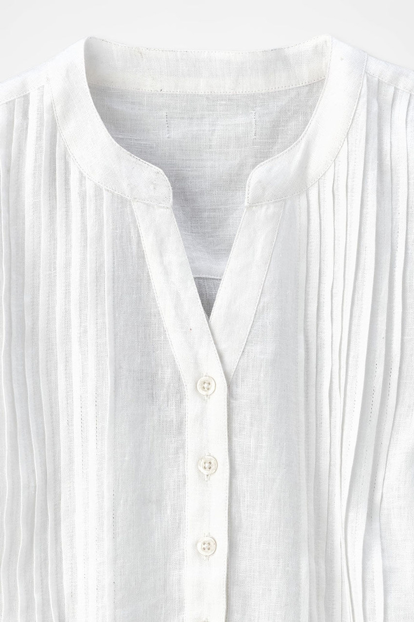 Linen Tuck-and-Release Blouse