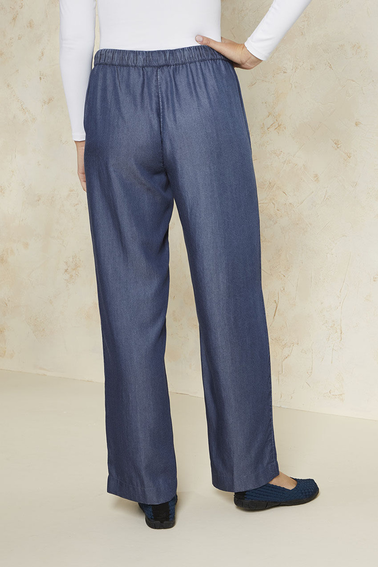 Wide-Leg Cotton/Tencel? Pants