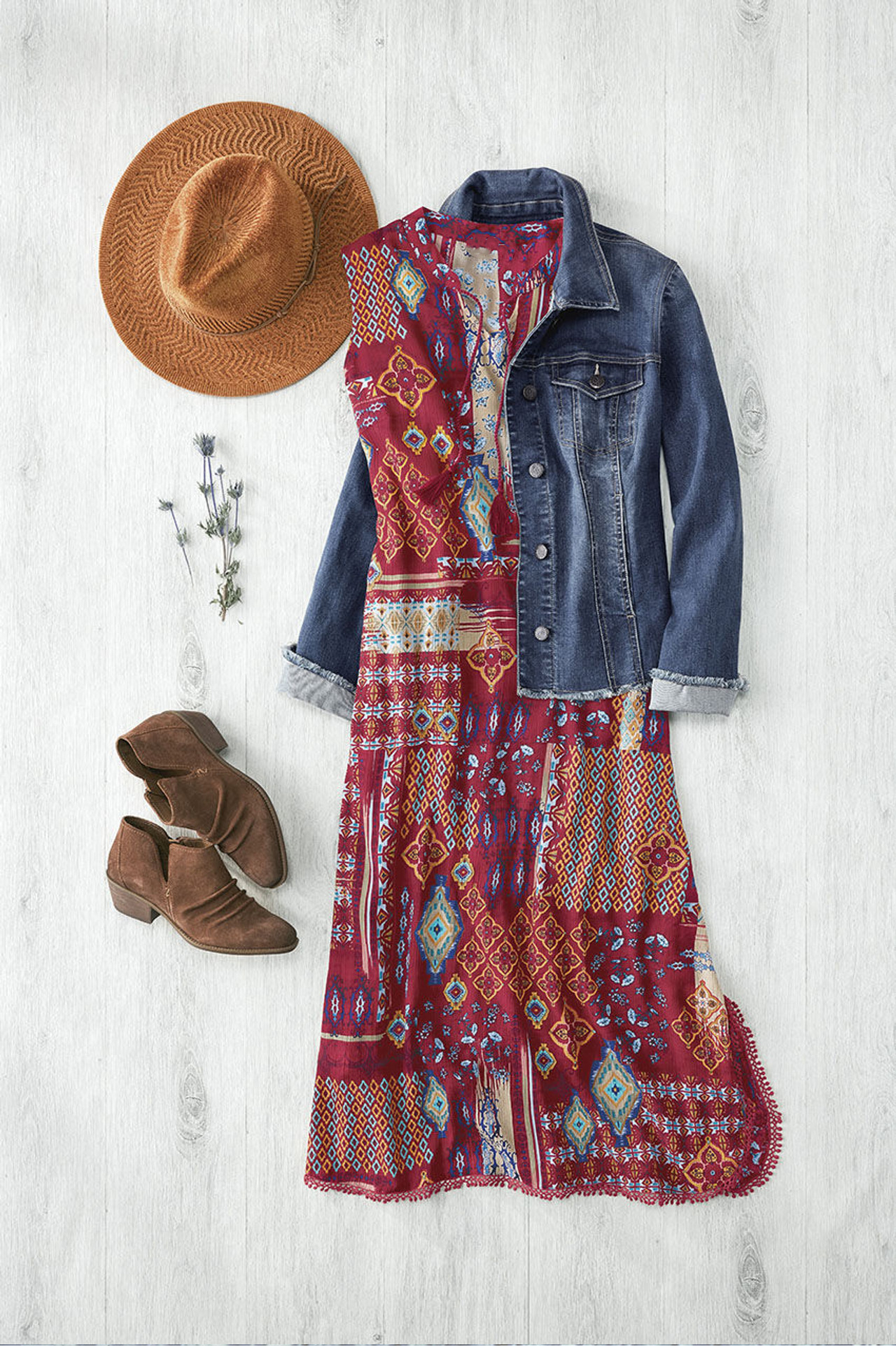 Patchwork Journeys Border Print Dress