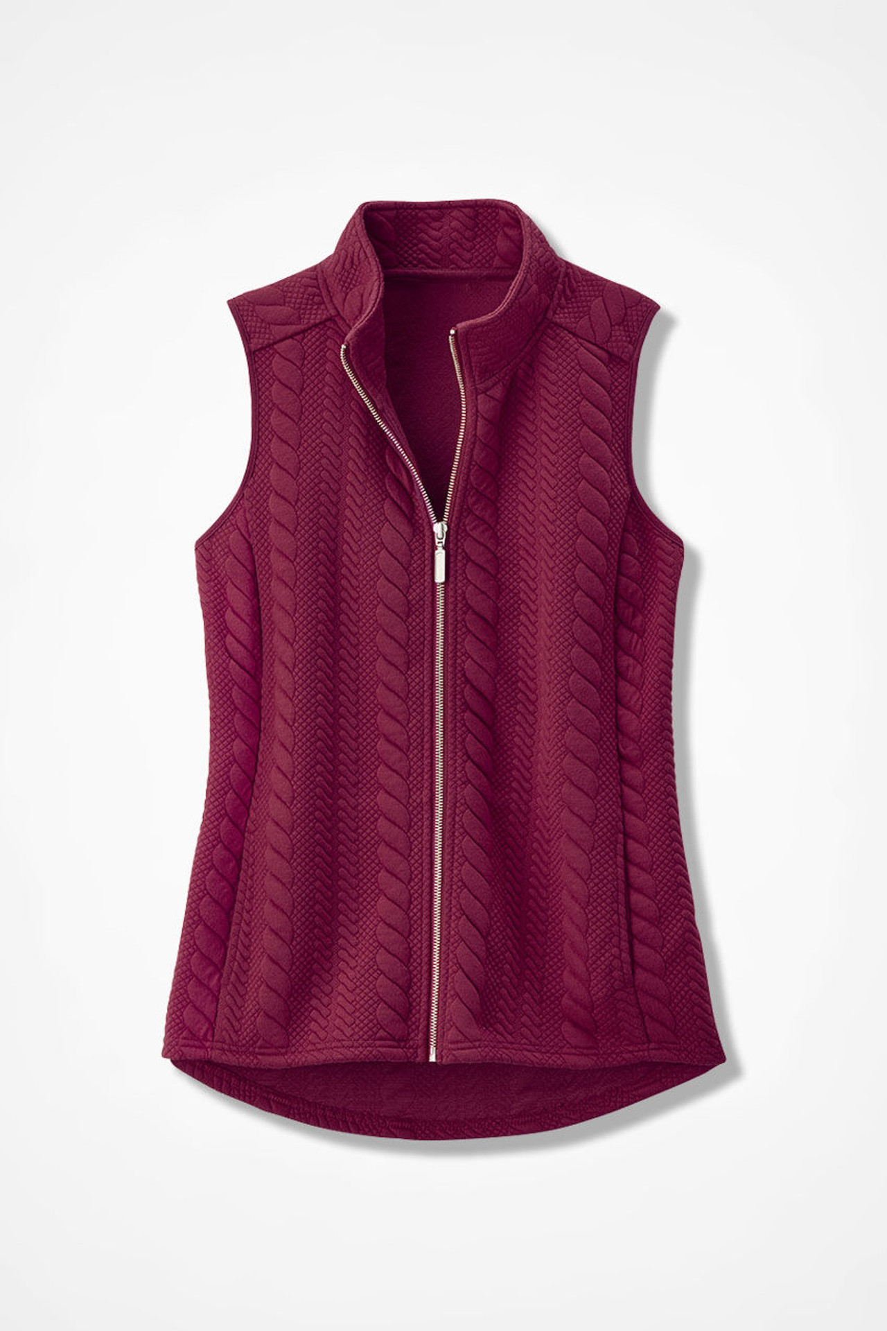 Curved Hem Cable Vest