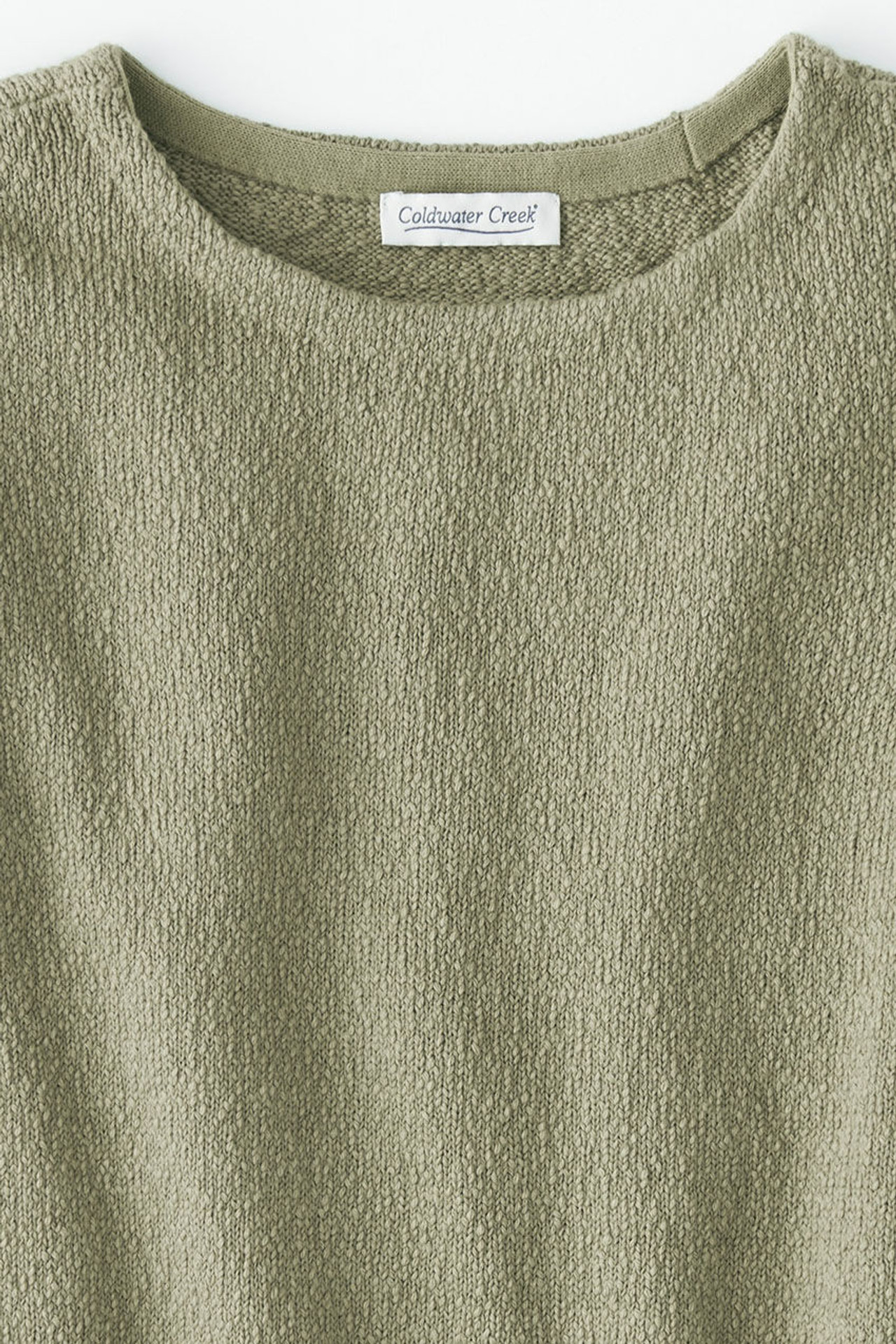 Cotton Slub Balletneck Sweater