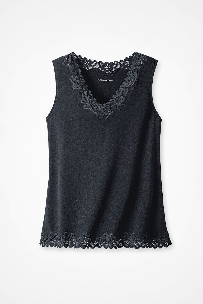 Longer Length Double Lace Tank