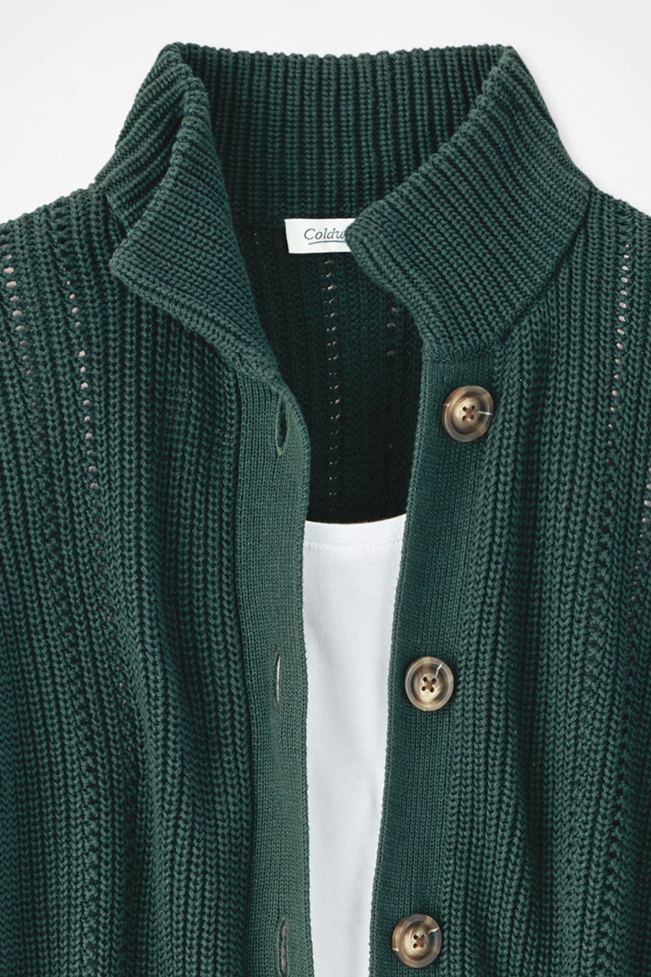 Shaker Detail Button Cardigan