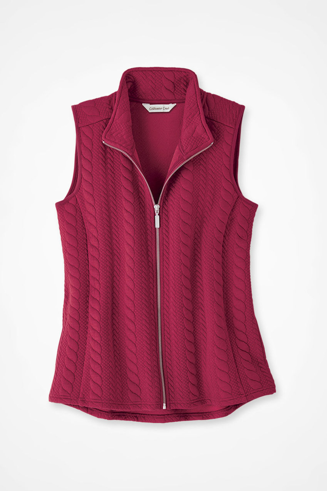 Curved Hem Cable Vest