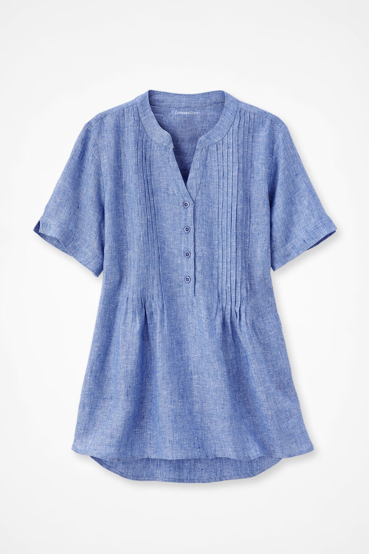 S/S Linen Tuck & Release Blouse