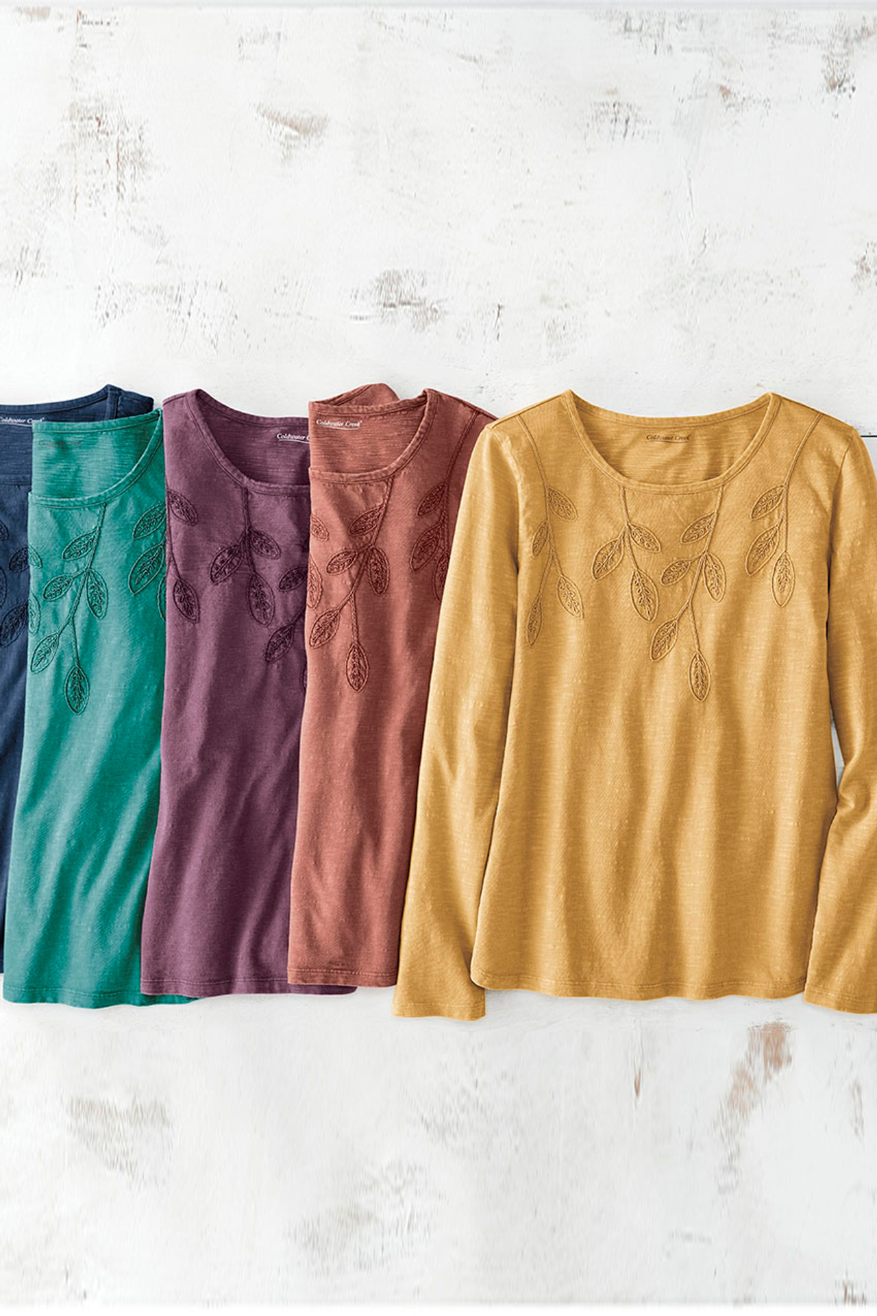 Leaf Embroidered Tee