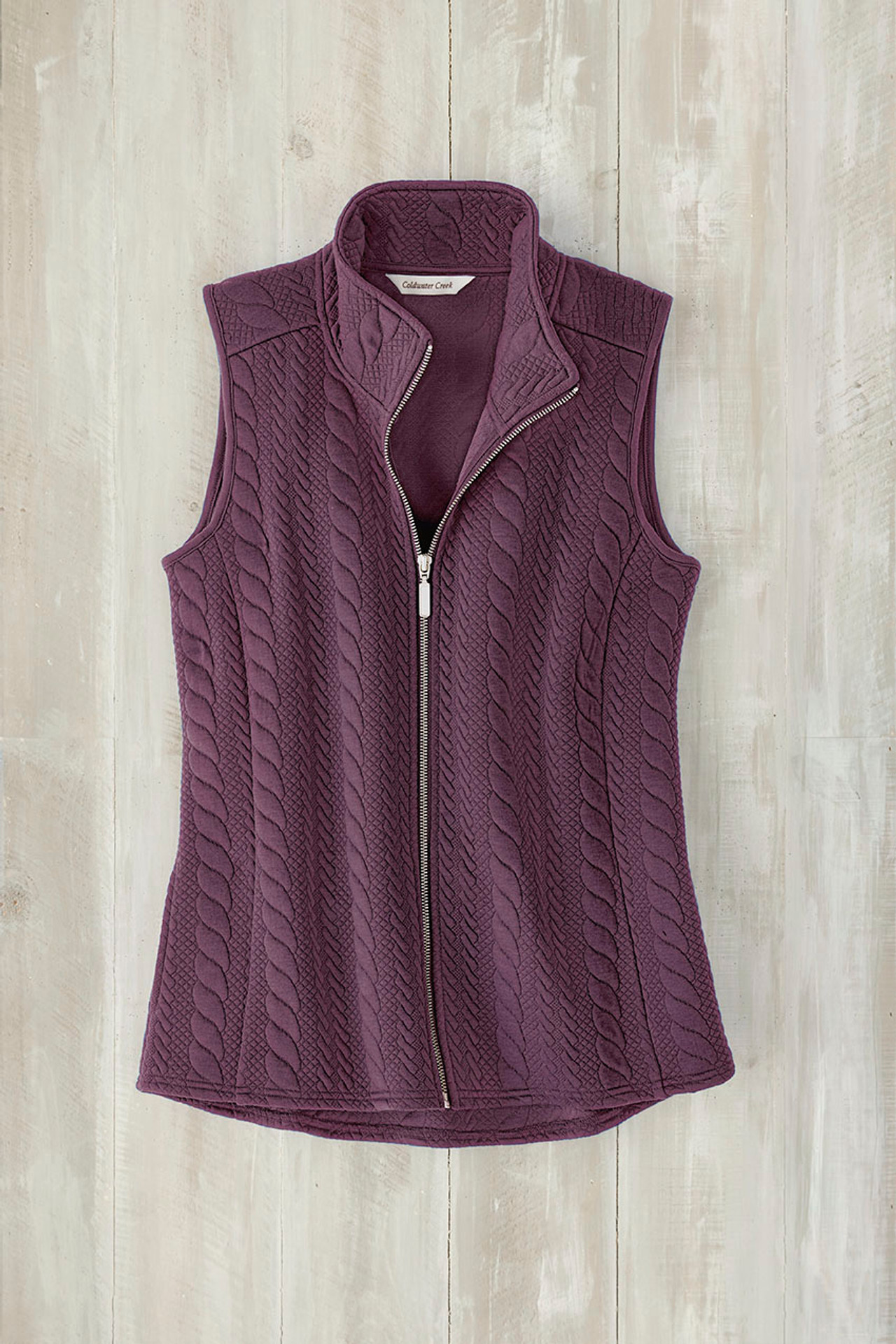 Curved Hem Cable Vest