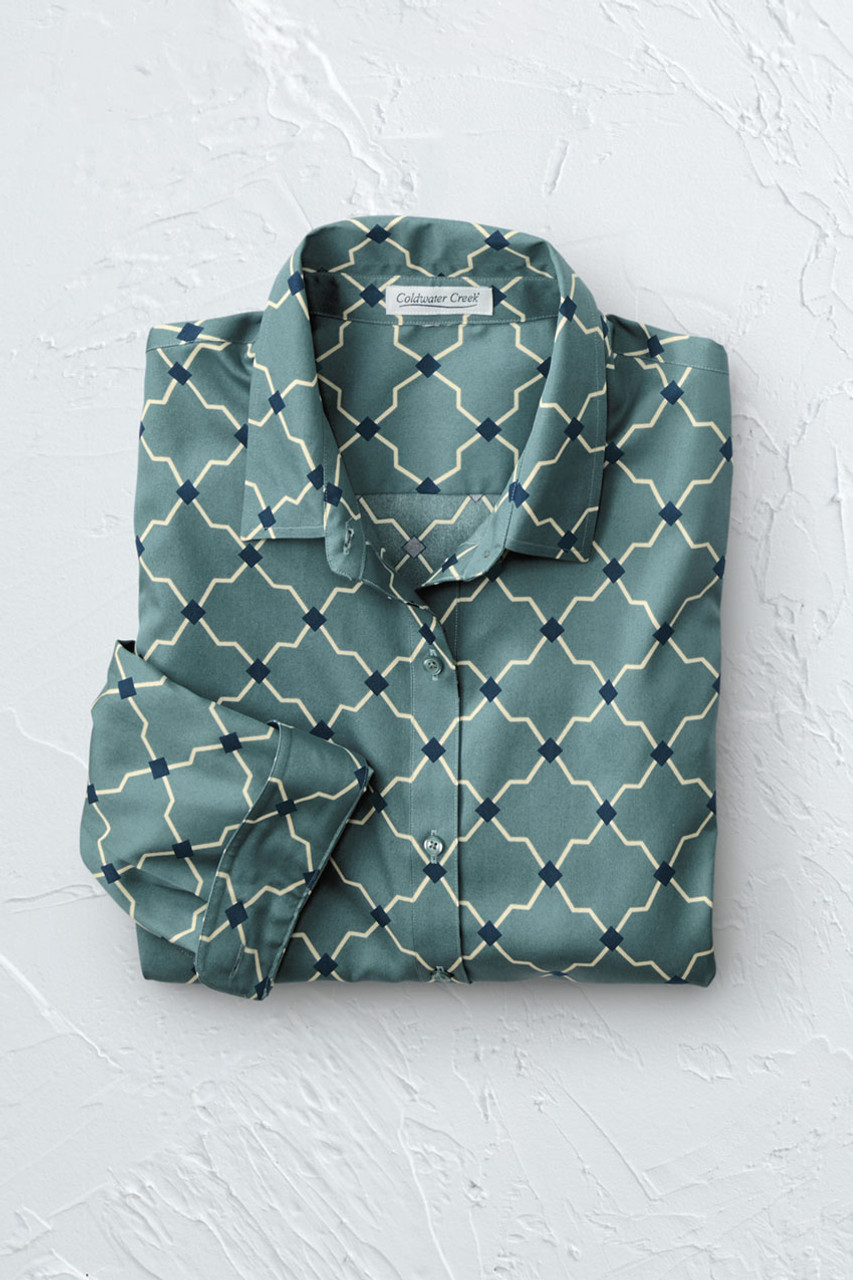 Timeless Trellis 3/4-Sleeve No-Iron Shirt