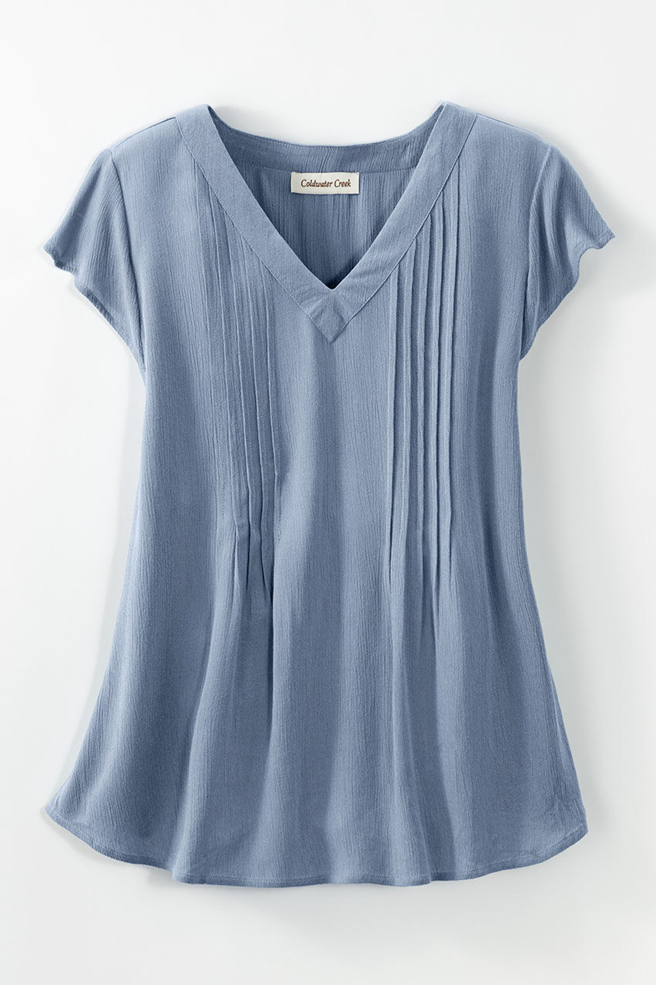 Solstice Tuck-and-Release Cap-Sleeve Blouse