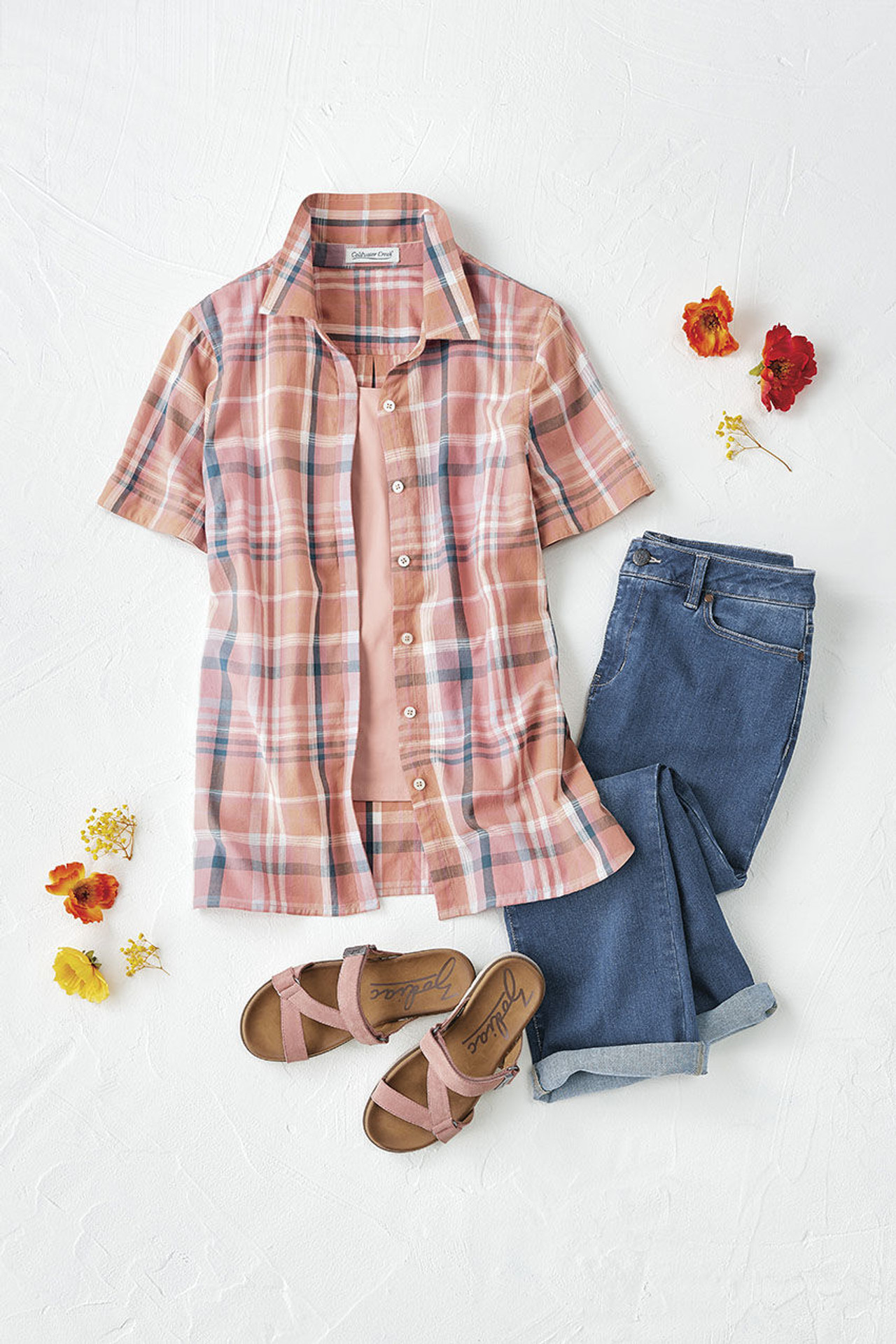 Madras Button-Front Shirt