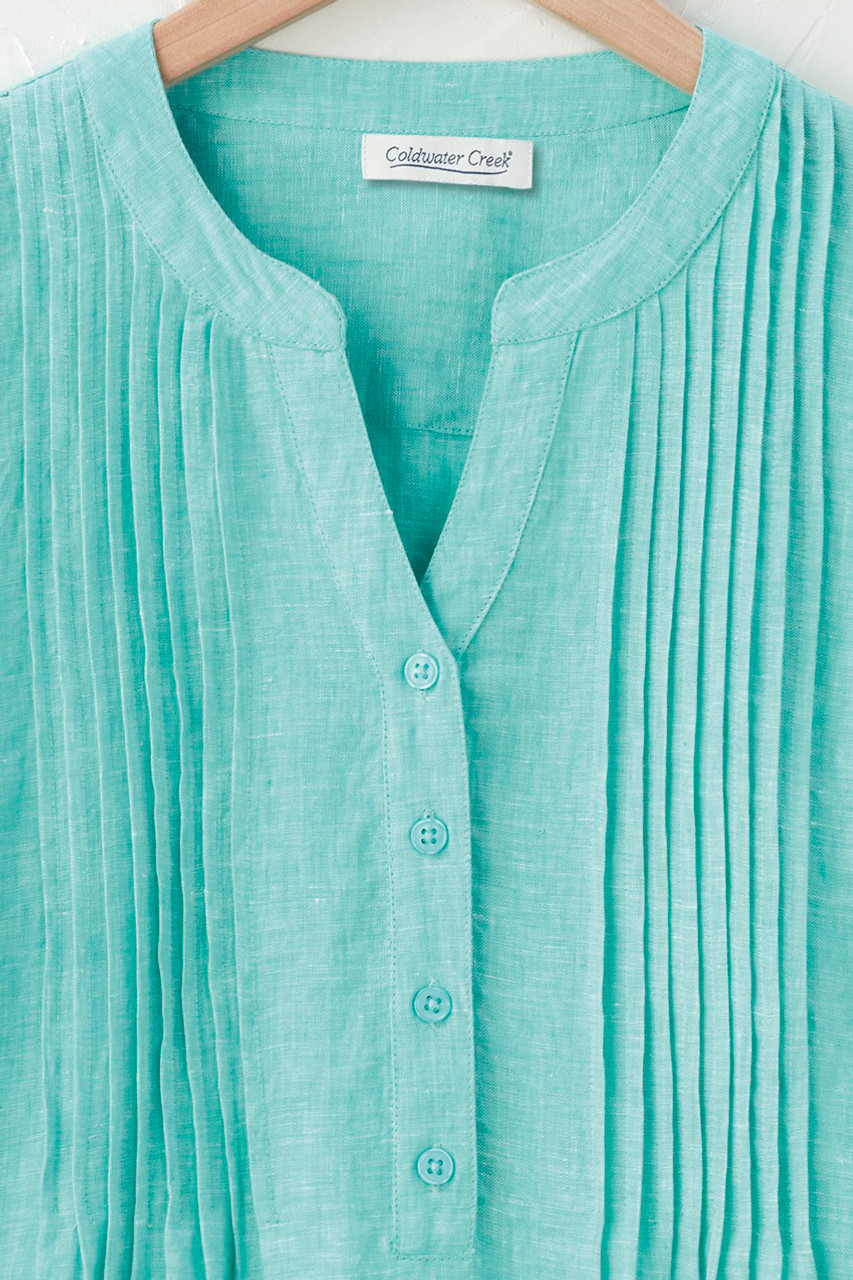 Linen Tuck-and-Release Blouse