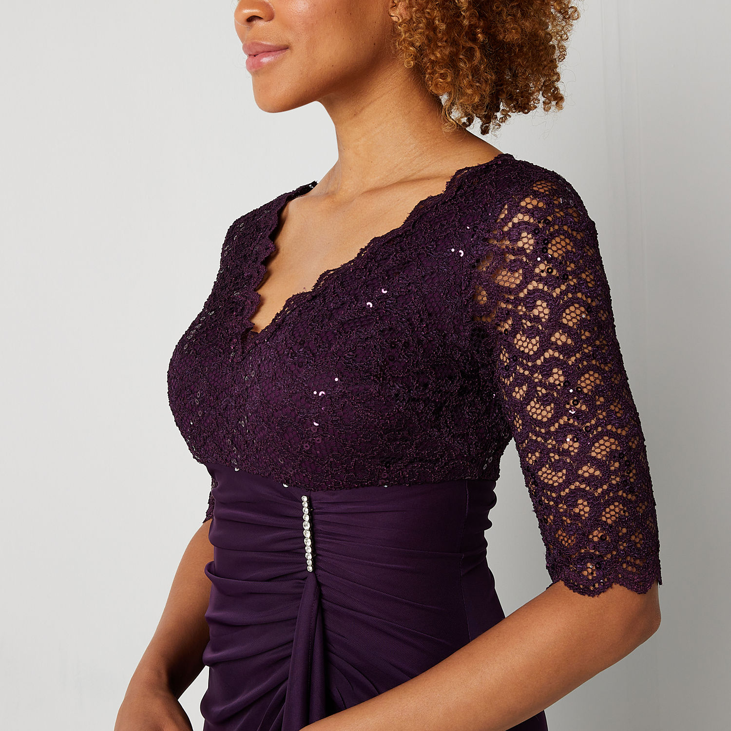 Jessica Howard 3/4 Sleeve Evening Gown