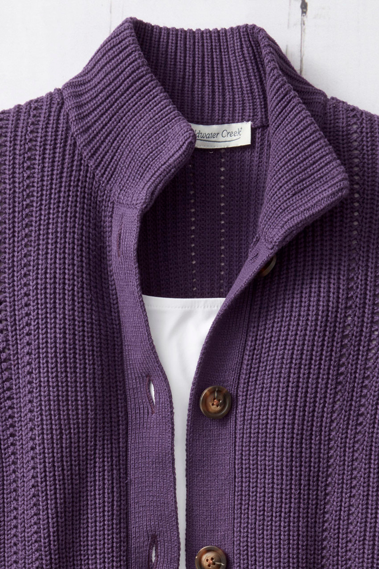 Shaker Detail Button Cardigan