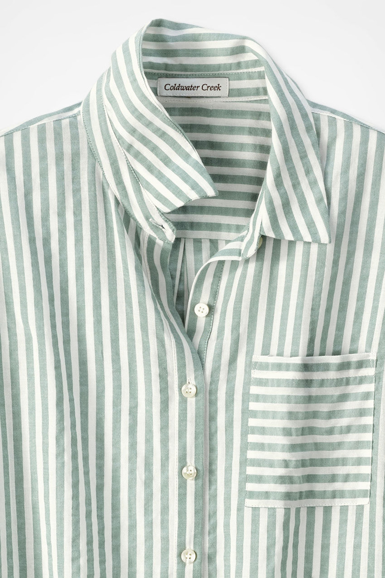 Crinkle Cotton Striped Long-Sleeve Shirt