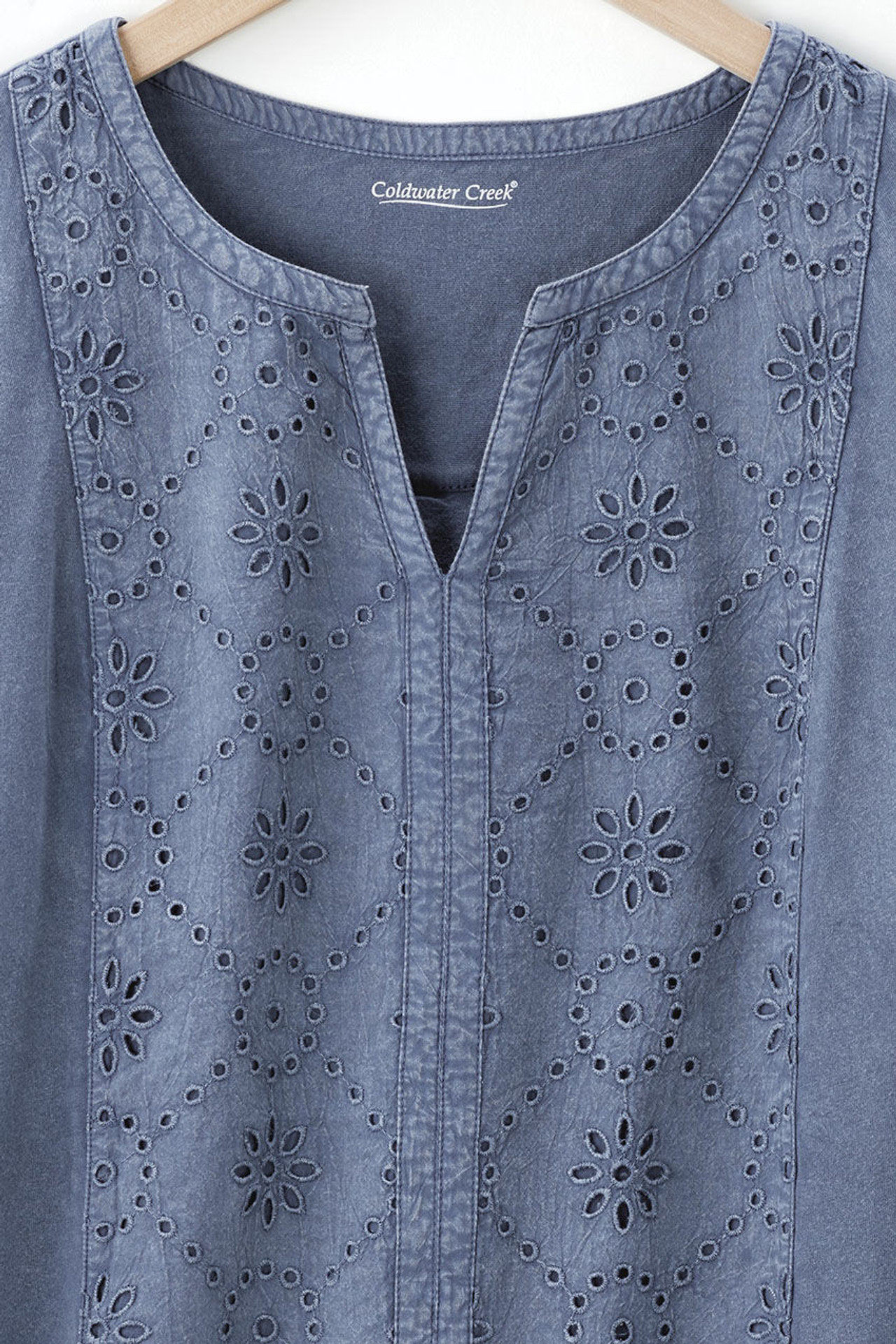Eyelet Split-Neck Tunic