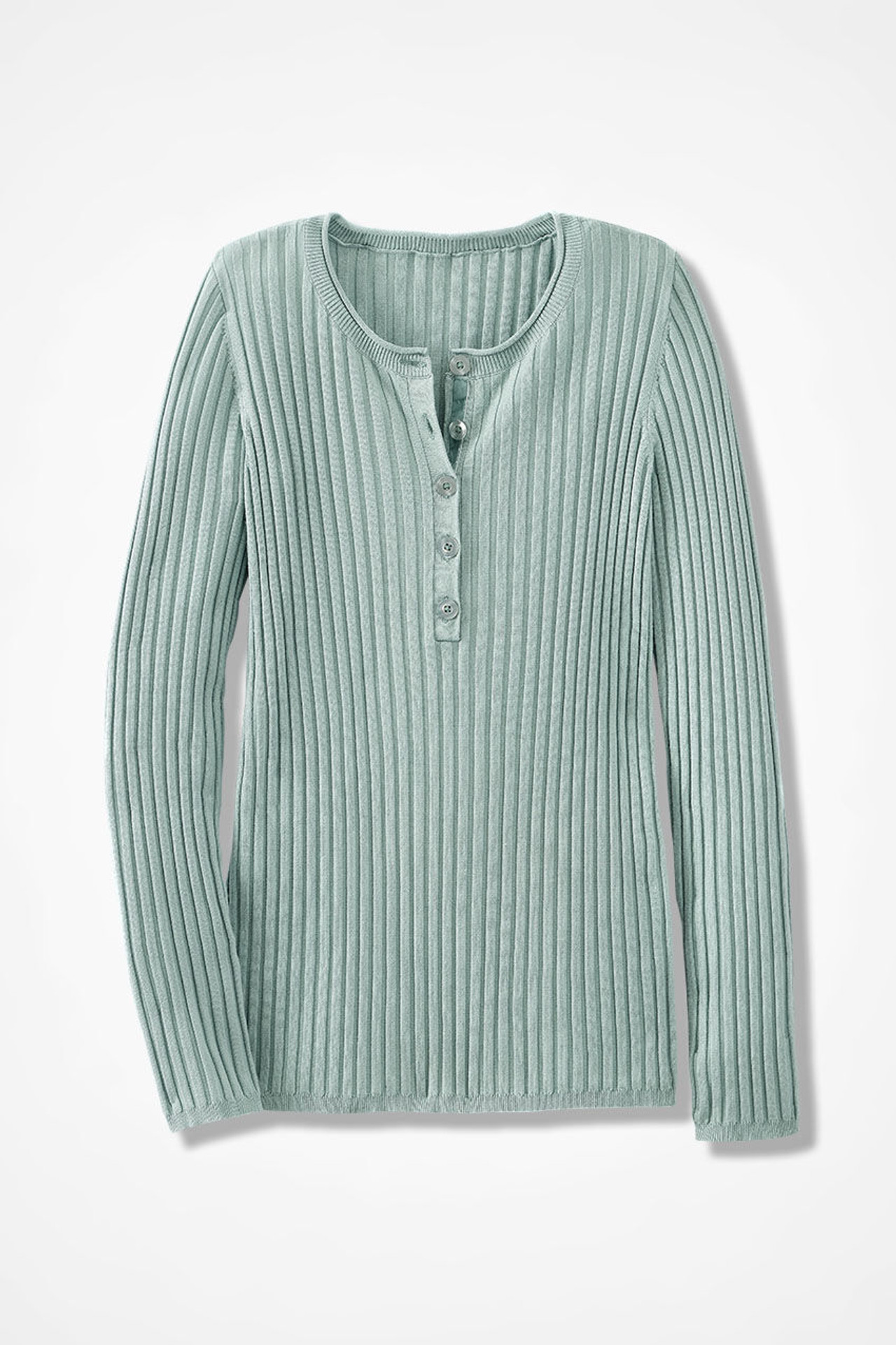 Ribbed Henley Sweater