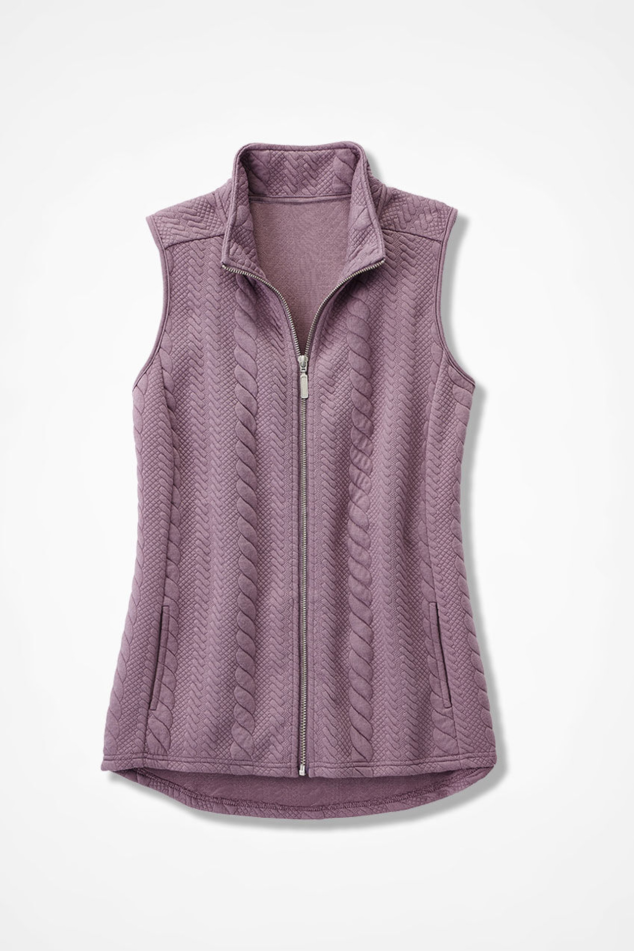 Curved Hem Cable Vest