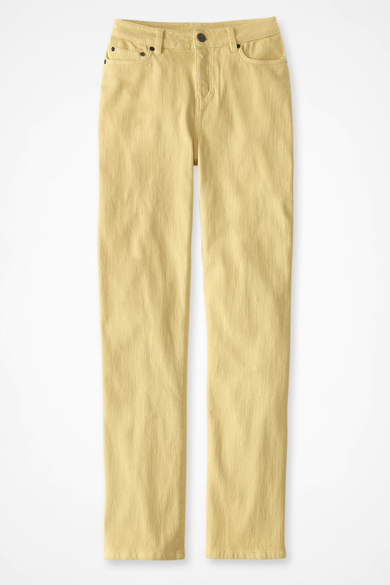 Knit High Rise Straight-Leg Jeans