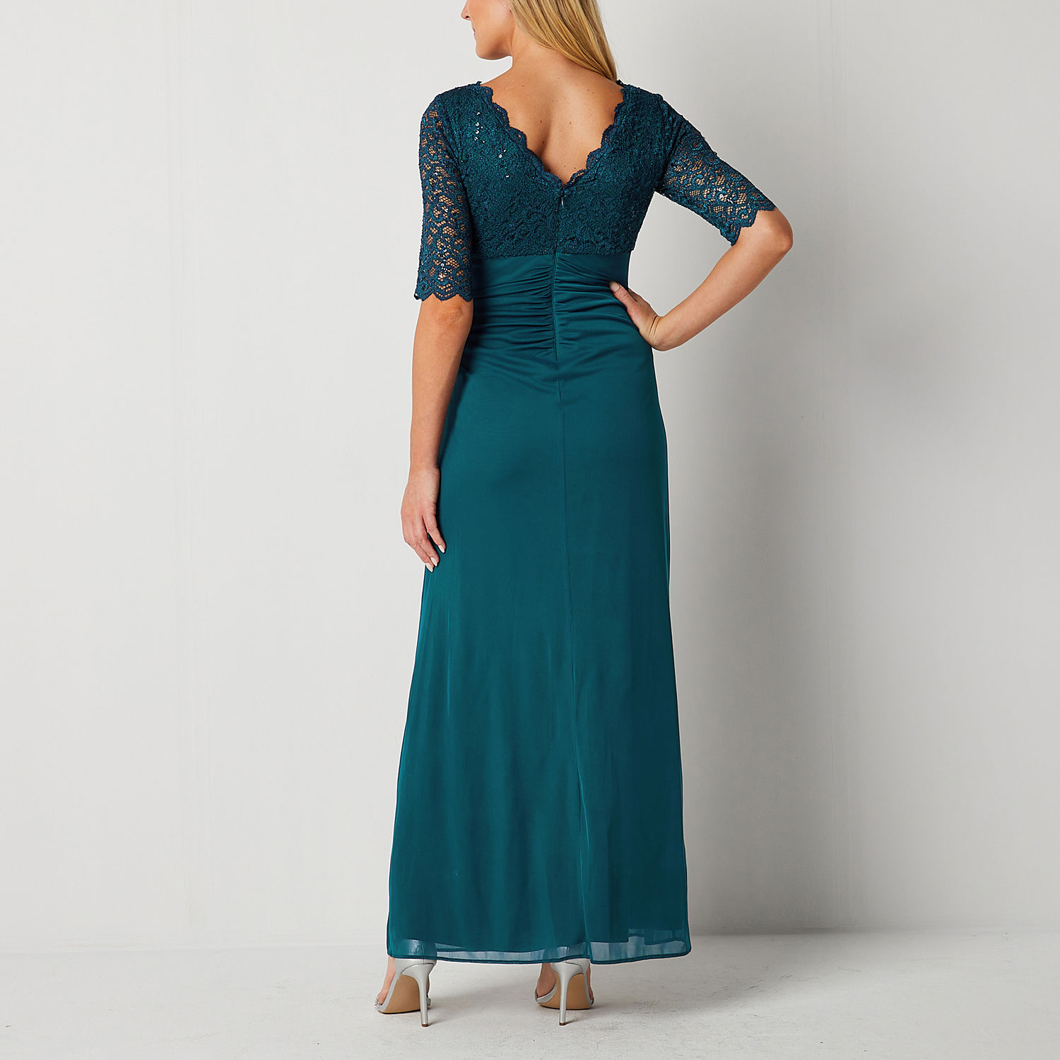Jessica Howard 3/4 Sleeve Evening Gown