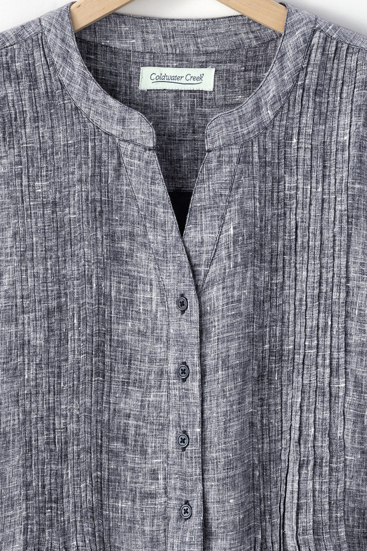 S/S Linen Tuck & Release Blouse