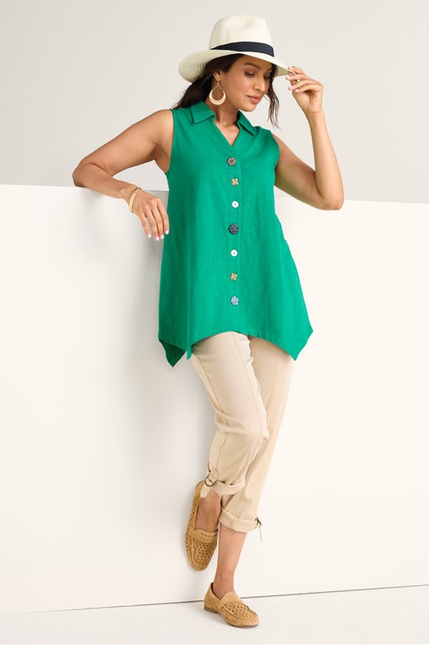 Danielle Button Sleeveless Tunic