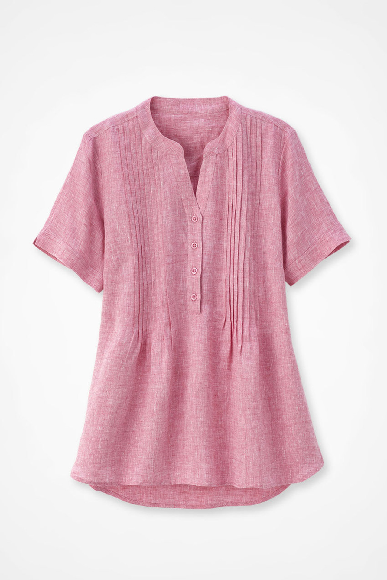 S/S Linen Tuck & Release Blouse