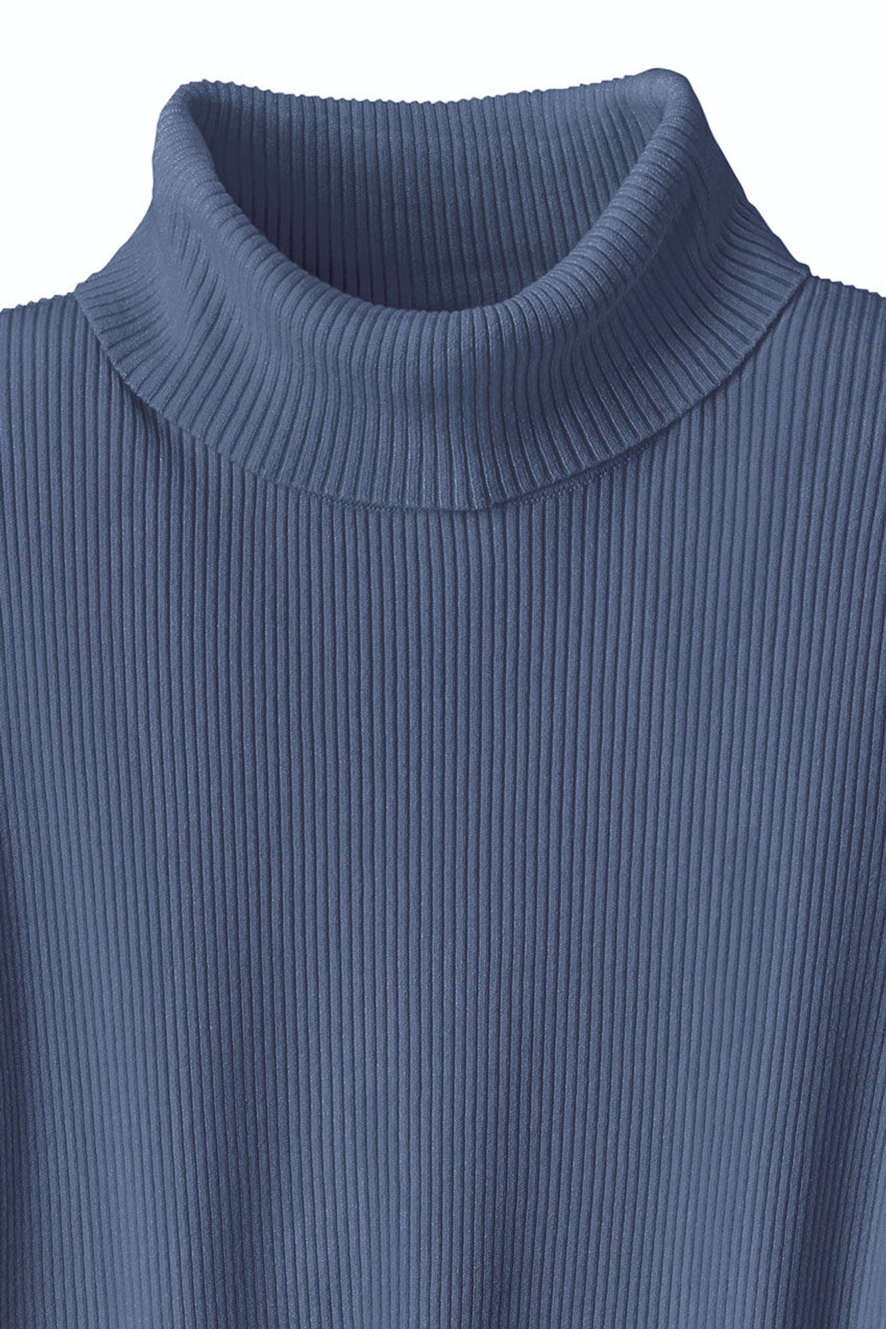 Elbow-Sleeve Ribbed Turtleneck