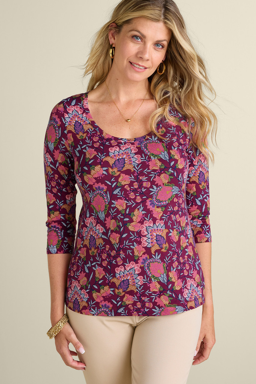 SoftEssential™ Supima® 3/4 Sleeve Tee I