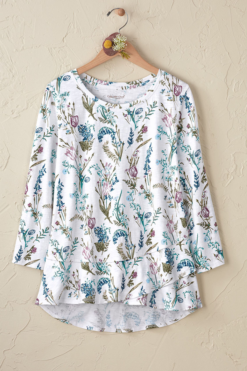 Wildflower Ruffled Charm Slub Tee