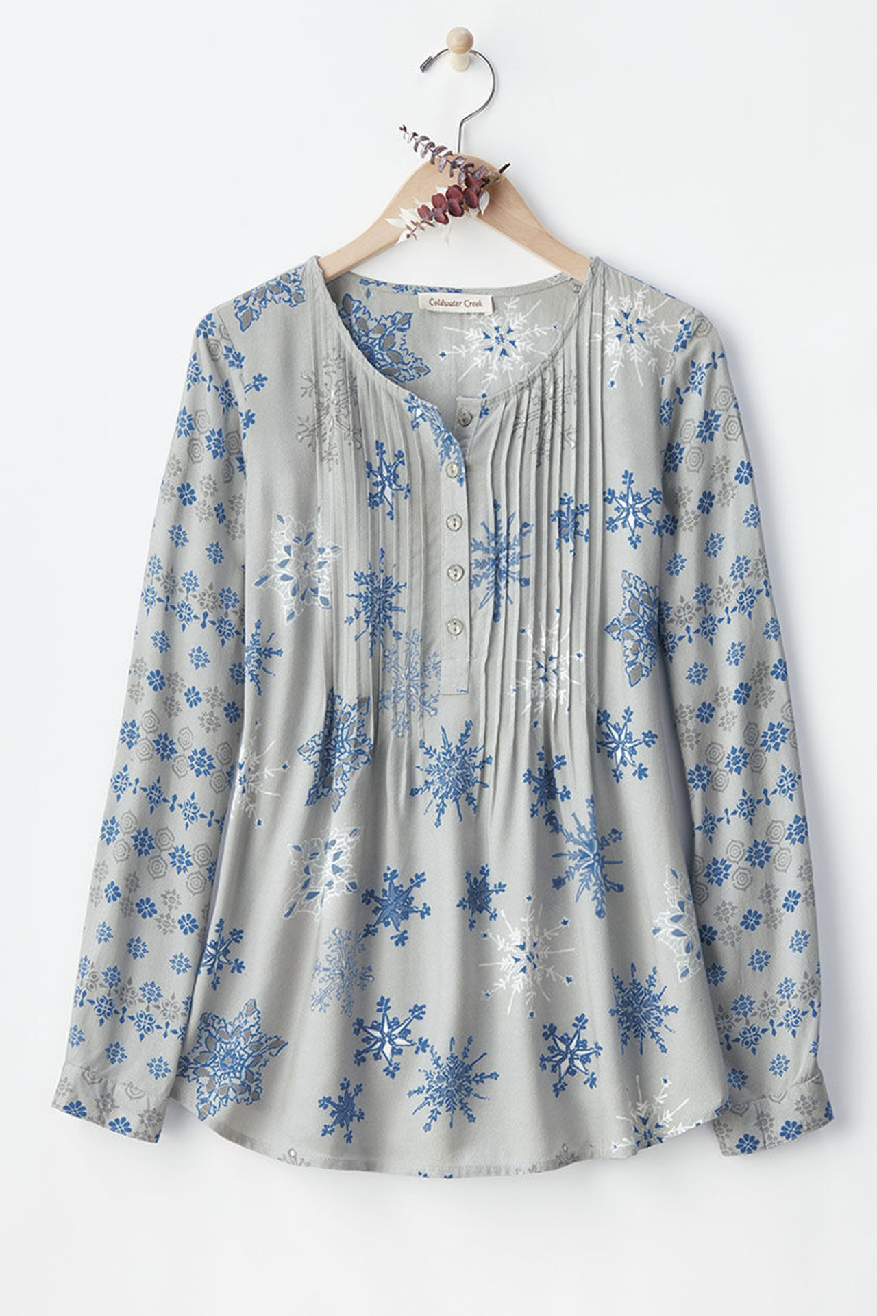 Swirling Snowflakes Top