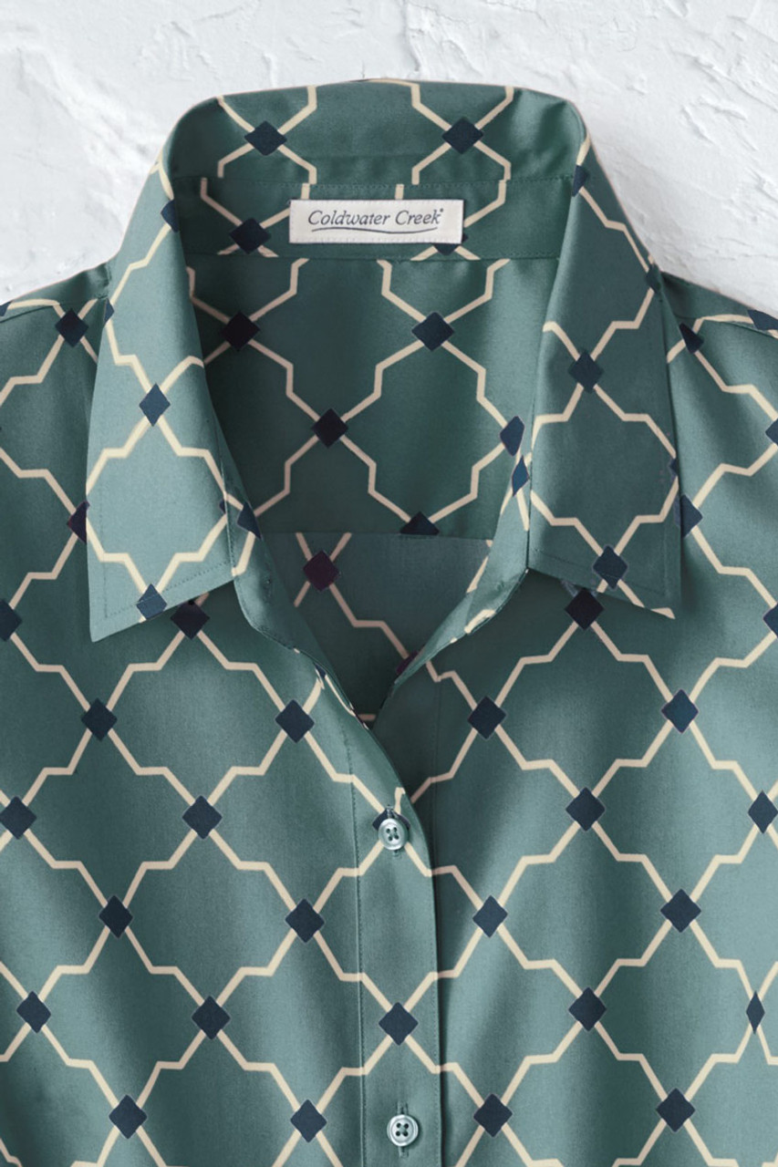 Timeless Trellis 3/4-Sleeve No-Iron Shirt