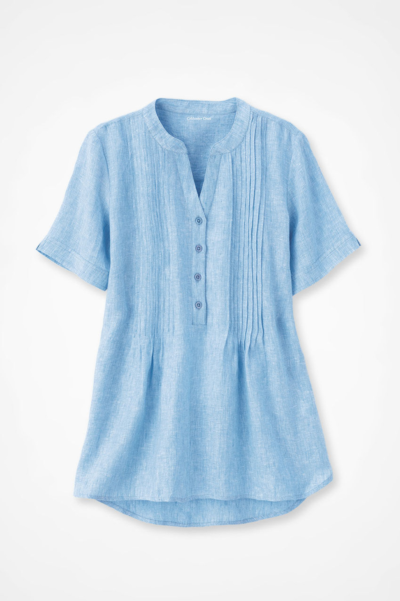 S/S Linen Tuck & Release Blouse