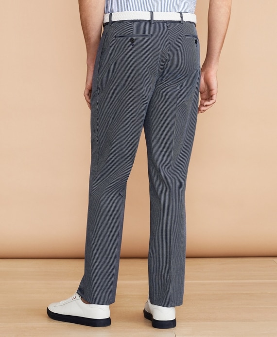 Striped Cotton Stretch Trousers