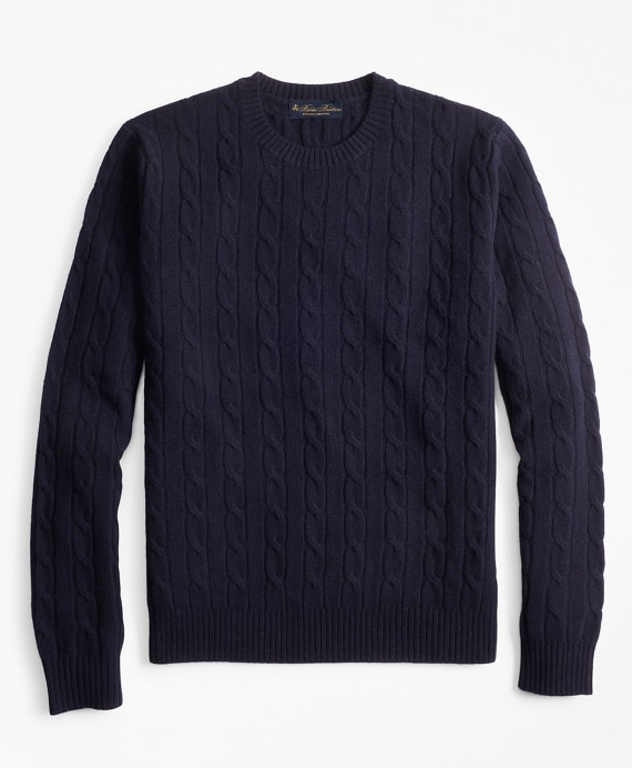 Lambswool Cable Crewneck Sweater