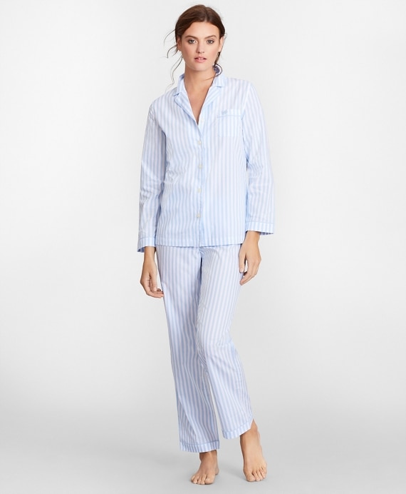 Striped Cotton Poplin Pajama Set
