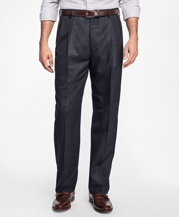 Madison Fit Pleat-Front Stretch Flannel Trousers