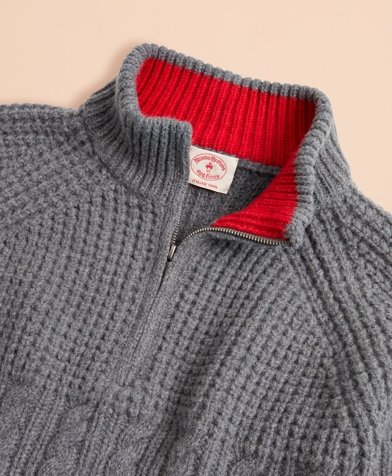 Half-Zip Merino Wool Cable-Knit Sweater
