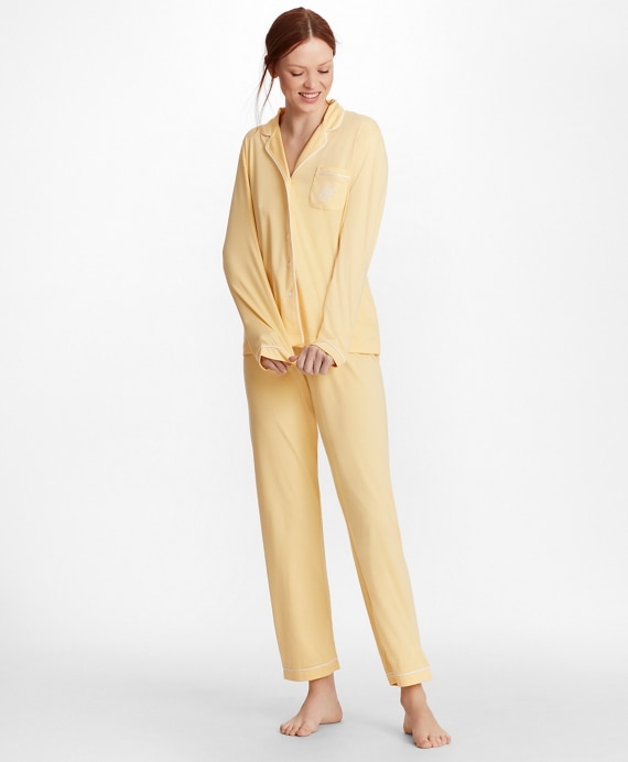 Logo-Embroidered Pima Cotton Interlock Jersey Pajama Set