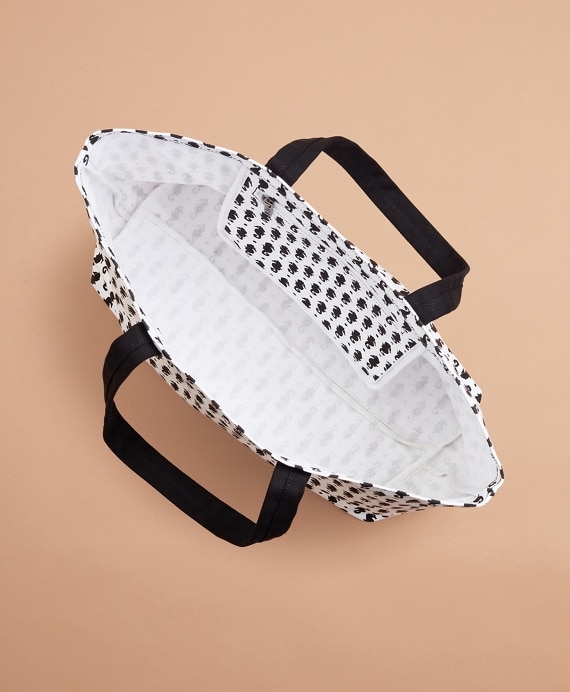 Seahorse-Print Canvas Tote Bag