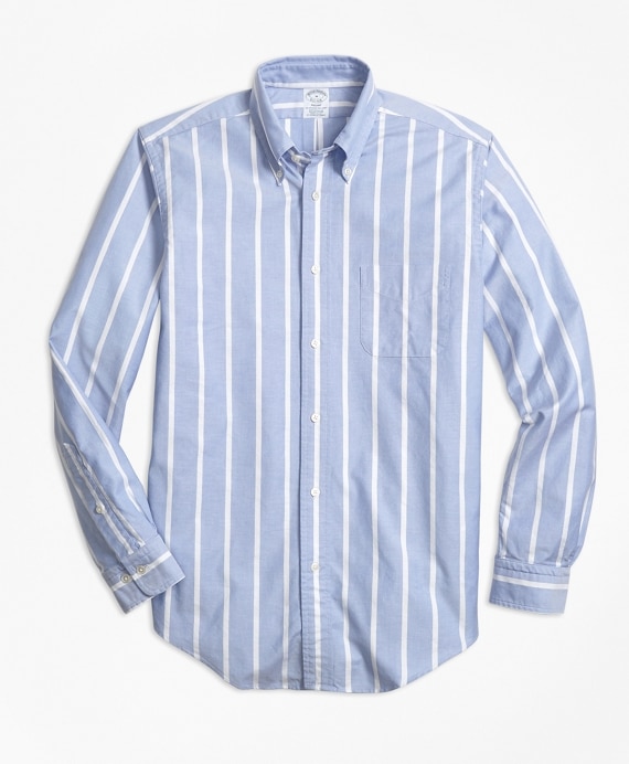 Regent Fit Oxford Wide Stripe Sport Shirt